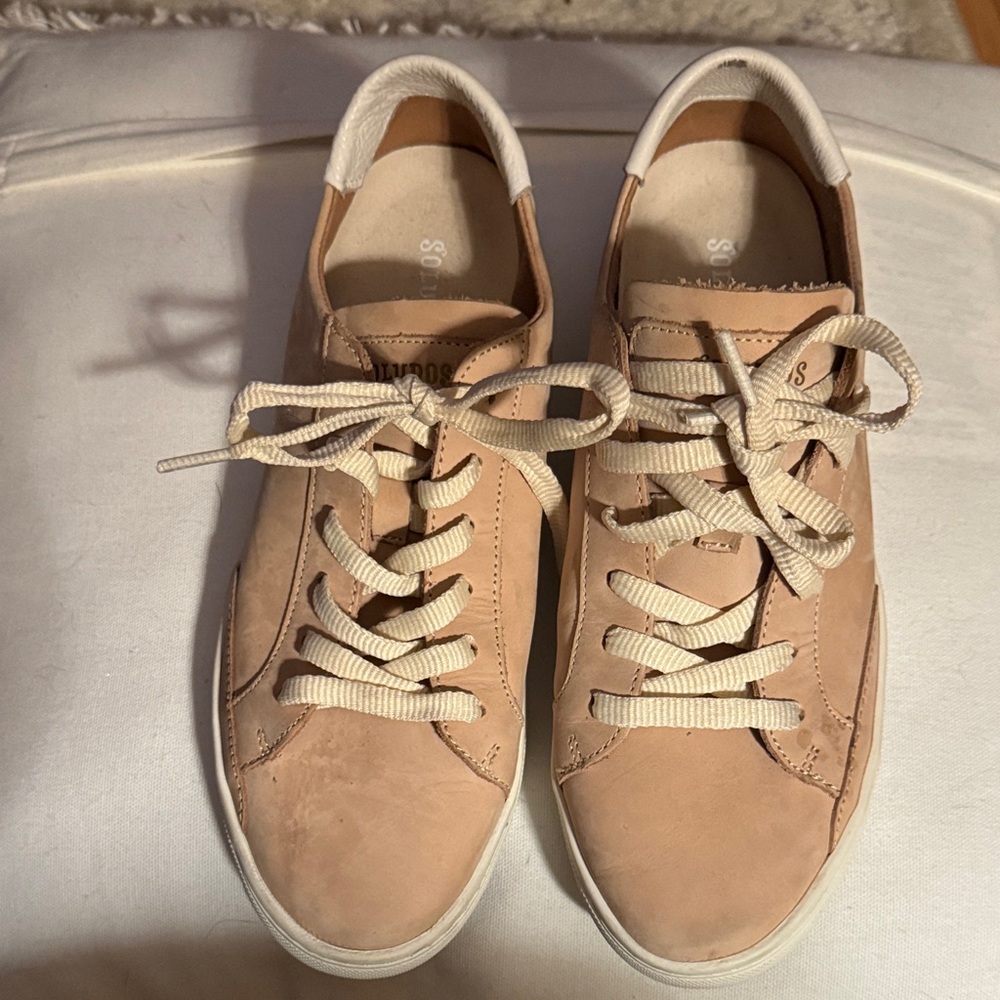 Soludos The Ibiza classic sneaker leather Women's champagne white Sneakers‎ 9.5 - Picture 4 of 16